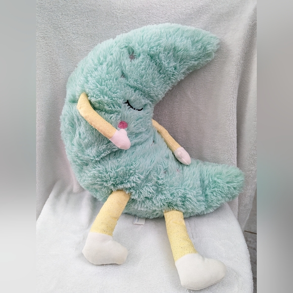 Walmart Mint Green Light Up Moon Plush - Picture 2 of 4